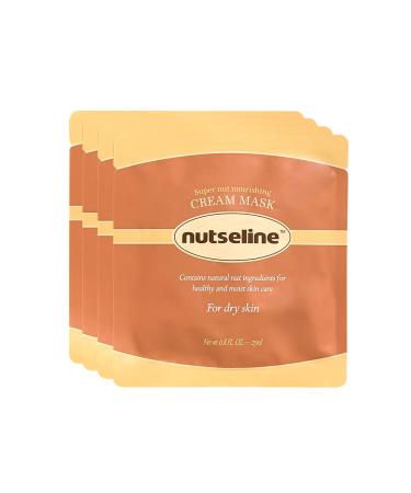 Super Nut Nourishing Cream Mask Intensive Moisturizing Skincare Sheet Mask for Dry Skin Vitalize Skin Vegan Sheet Mask (25ml / 0.8 fl oz.) pack of 4