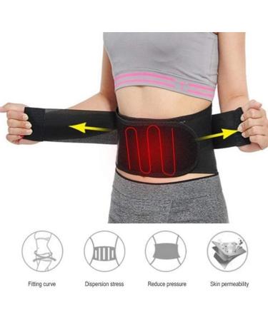 Portable Adjustable Elastic Back Support - Pain Relief & Injury Prevention with Self-Heating Magnetic Therapy | Lumbar Spine & Waist Support (S/M Black) - Buy Online on GoSupps.com