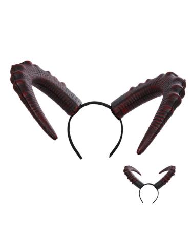 FRCOLOR Demon Horn Headband Ox Horn Hair Decoration Halloween Horn Headpiece Halloween Gothic Headwear Sheep Horns Headband Men Headband Dragon Horns Devil Costume Props Mens Headbands Pu