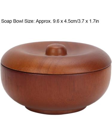 Premium Wooden Shaving Soap Bowl with Lid - Men's Manual Shaving Accessory (9.4 x 4.3 cm) - Ideal for International Shipping - Buy Online on GoSupps.com