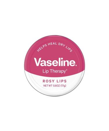Vaseline Lip Therapy Petroleum Jelly 20g With Rose & Almond Oil Rosy Lips Rose 0.7 Ounce (Pack of 6)