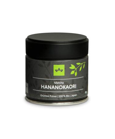 ORYOKI Hananokaori Organic Matcha Tea Powder - Super Premium Ceremonial Grade | Original Ceremonial Quality from Japan - 30g tin of organic matcha powder in vacuum-sealed packaging.