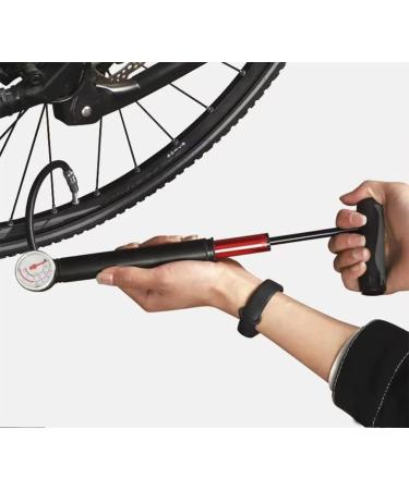 Portable High Pressure Air Pump with Gauge for Soccer, Basketball, Volleyball | Compact Hand Inflator for Cycling - Presta/Schrader Compatible - Black - Buy Online on GoSupps.com