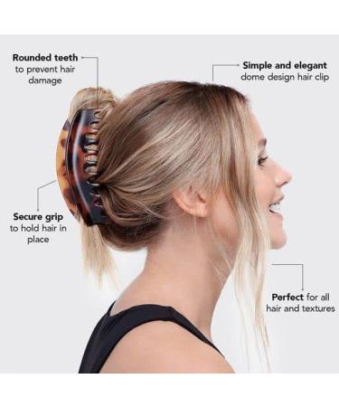 Kitsch Large Hair Clips for Women - Jumbo Dome Claw Clips for Thick Hair (2pc Tortoise&Black) - Buy Online on GoSupps.com