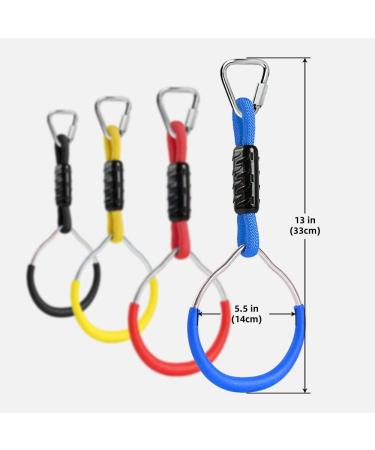 Ninja Rings Playground Equipment for Kids - 6 Pack Monkey Climbing Obstacle Rings (Red) - Buy Online on GoSupps.com