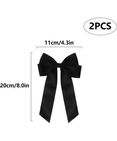Pack of 2 Hair Bows Hair Clips with Bow Bow Hair for Girls Women (Black) - Buy Online on GoSupps.com