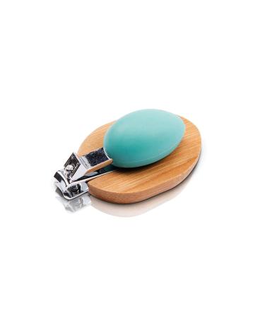 Rhoost Deluxe Baby Nail Clipper- Easy to Use Ergonomic Design with Natural Bamboo & No Slip Silicone Thumb Rest. Ideal for Infants & Toddlers Teal