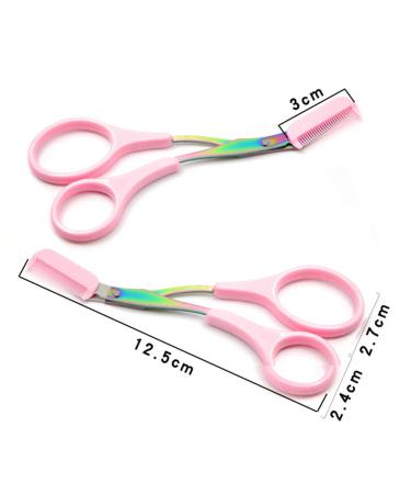 YITAQI Eyebrow Comb Scissors Titanium Grooming Trimmer - Stainless Steel Makeup Tools, Eyelash Hair Clips, Shaping Razor Hair Scissors Trimmer (Green/Purple) - Buy Online on GoSupps.com