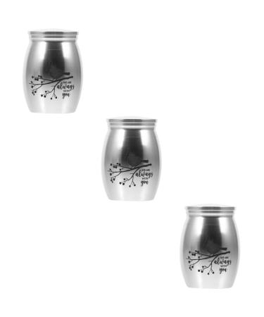 BESPORTBLE 3pcs Parrot Urn Pet Small Urns for Ashes Dog Urns for Ashes Cat Urns for Ashes Stainless Steel 4.00X3.00X3.00CMx3pcs Silverx3pcs