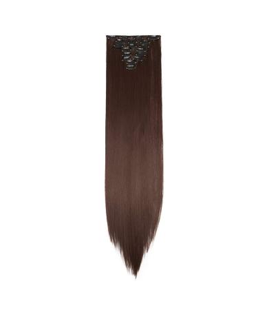 S-noilite clip in extensions hair extension smooth 8 partial set 18 clips 8PCs full of head like real hair 66cm medium brown 66 cm medium brown
