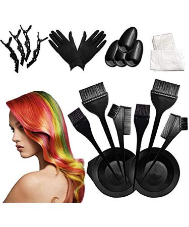 20pcs Hair Dye Kit,Hair Dye Brush Bowl Set,Hair Color tool Kit Including Hair Tinting Bowls, Hair Dye Brush Gloves,Hair Clips Mixing BrushES Comb Ear Cover Disposable Hair Dye Shawl For Hairdressin