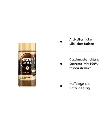 Nescaf Dolce Gusto Gold Espresso - 100% Arabica Instant Coffee with Velvet Crema - 100g Pack for International Shipping - Buy Online on GoSupps.com
