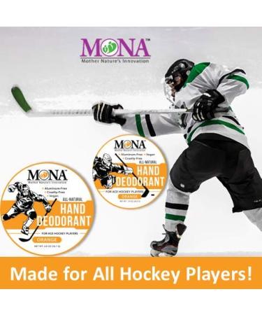 MONA BRANDS All Natural Hand Deodorant for Ace Hockey Players | Vegan, Non-GMO, Cruelty-Free | Orange Scent, 2.0 oz | Ideal for Athletes in Gloves - Buy Online on GoSupps.com