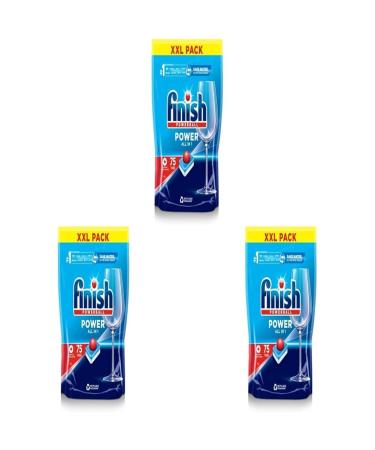 Finish Power All in One Dishwasher Tablets | Scent : Regular | Size: Total 75 Dishwasher Tabs |for Sparkling Clean 1st Time (Pack of 3) - Buy Online on GoSupps.com