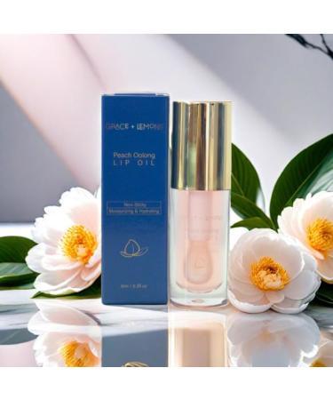 Peach Oolong Lip Oil - Hydrating Jojoba & Vitamin E Formula | Non-Sticky Lightweight Lip Care - Buy Online on GoSupps.com