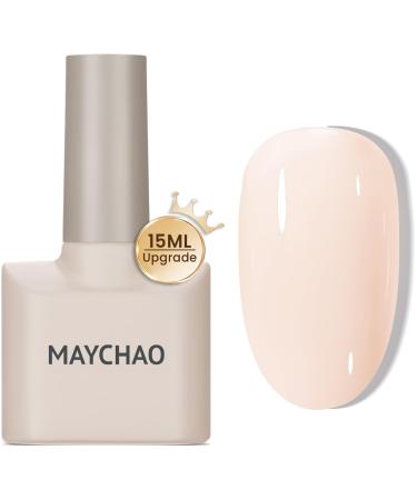 MAYCHAO 15ML Jelly Gel Nail Polish -Nude Gel Nail Polish Cream Apricot Translucent Soak Off UV Gel Polish Neutral Color Nail Gel Polish for Nail Art French Manicure at Home - Buy Online on GoSupps.com