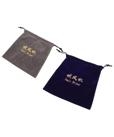 Healeved 2pcs Storage Bag Hair Dryer Storage Carrying Travel Jewelry Bag Celofane Bags Mini Flocking Cloth