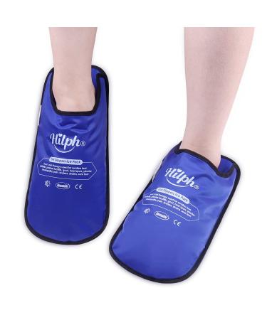 Hilph®Ice Pack Slippers for Foot Injuries 2 Pack, Reusable Hot Cold Therapy Foot Ice Pack Gel Ice Slippers for Plantar Fasciitis Relief, Psoriatic Arthritis, Chemotherapy, Neuropathy, Swollen Feet Normal Slippers