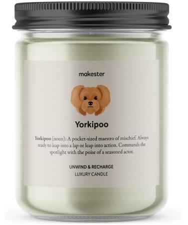 Yorkiepoo Gift Candle - 220g Soy Wax with Vanilla Jasmine & Sugared Almond - Dog Lover's Delight by Makester - Buy Online on GoSupps.com