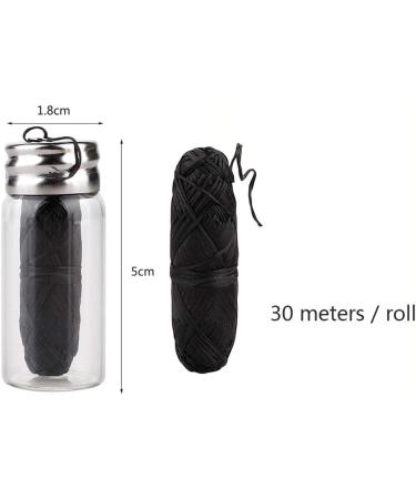 Eco-Friendly Bamboo Tooth Silk - Plastic-Free Dental Floss Rollers | Natural Mint Taste & Activated Carbon - 30m Black - Buy Online on GoSupps.com