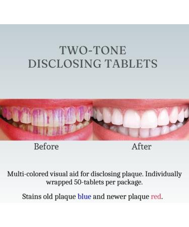Dental Disclosing Tablets for Kids & Adults - 50 Individually Wrapped Two-Tone Plaque Disclosing Tablets for Effective Teeth Cleaning - Buy Online on GoSupps.com