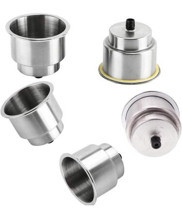 Stainless Steel Boat Cup Holder Inserts (5 Pack) - Marine/RV Camper Drink Holder with Drain - Lucky Seven - Buy Online on GoSupps.com