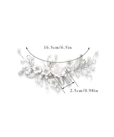 GORAIS Crystal Pearl Wedding Hair Vine Bridal Hair Piece for Women and Girls - Silver - Buy Online on GoSupps.com