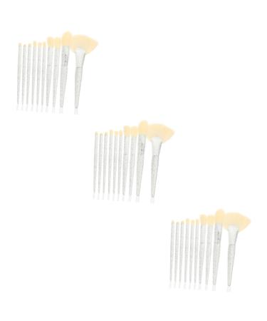 3 Sets Makeup Women's Suits Foundation Mix Make Up Brush Makeup Tool Cosmetic Brush Main Cosmetics Loose Powder Eyeshadow Brush Miss Set Plastic White