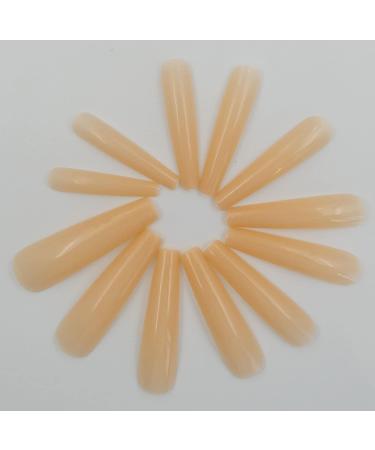 LuckForever 120pc XL Beige Coffin False Nails - Extra Long Ballerina Nail Art Tips - Buy Online on GoSupps.com