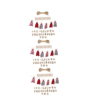 Cabilock DIY Advent Calendar 3 Sets Christmas Calendar Bag Calendars Xmas Candy Bags Drawstring Bags Number Storage Bags