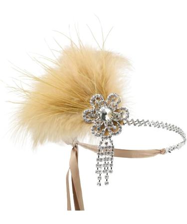Limtula Eye-catching &Feather Hair Hoop Bohemia Style Headband Wedding Party Bride Hair Styling Photoshoots Headwear Khaki - Buy Online on GoSupps.com