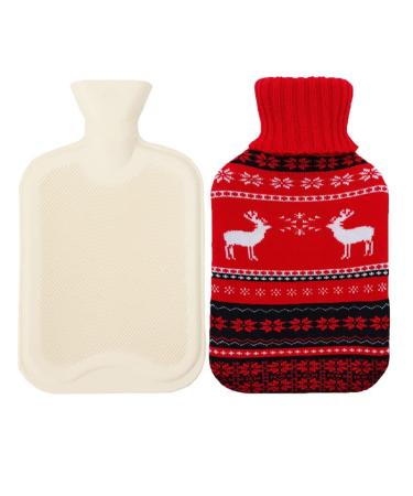 MYAMIA 500ml Hot Water Bottles with Cover Rubber Hot Water Bag Pain Relief Hot Water Bag-Q