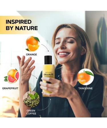 Anti Cellulite Massage Oil with Grapefruit & Tangerine Essential Oil - Natural Cellulite Remover for Skin Tightening & Firming | Unisex Formula with Green Coffee Oil - Buy Online on GoSupps.com
