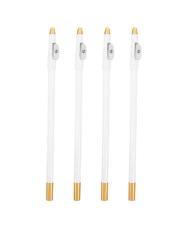 POPETPOP Crayon Sourcils Waterproof Blanc avec Taille-Crayon Int gr Kit de Maquillage 4 Pi ces pour Contours Pr cis Barbe et Ligne de Craie R sistant L Eau Soins Barbe Homme