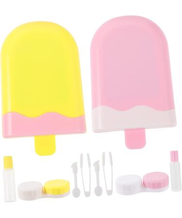 Buy Healeved Contact Lens Container with Mirror - Practical Organizer for Colored Lenses - Set of 2 Random Colors - 8x5cm - Buy Online on GoSupps.com