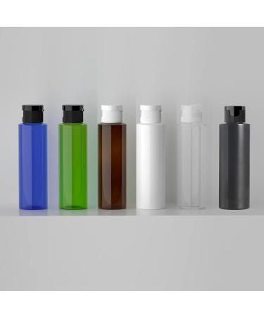 Zeoabsy 6-Pack 100ml Black PET Plastic Bottles with White Hinged Lid | Portable Cosmetic & Oil Travel Containers - Buy Online on GoSupps.com