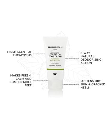 Green People Prebiotic Foot Cream 50ml | Natural Cooling Peppermint Deodorant | Paraben-Free Vegan & Cruelty-Free Bio Foot Deodorant - Buy Online on GoSupps.com