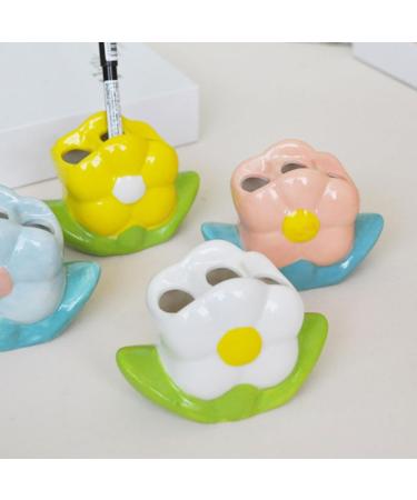 FRCOLOR Pencil Holder Pen Holder Tooth Brush Toothbrushes Countertop Toothbrush Holder Toothbrush Holder for Bathroom Toothbrush Holders for Bathrooms Child Container Ceramics White - Buy Online on GoSupps.com