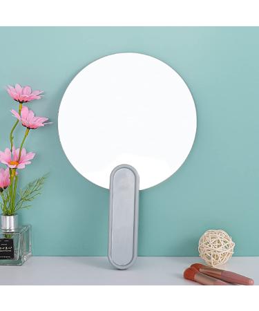 Handheld Mirror with Handle  Large Cute Hand held Mirror for Shaving Salon  Rimless handheld Makeup Mirror  Single-Sided Portable Travel Vanity Mirror  Bathroom Hand Mirrors for Men & Women (Blue)