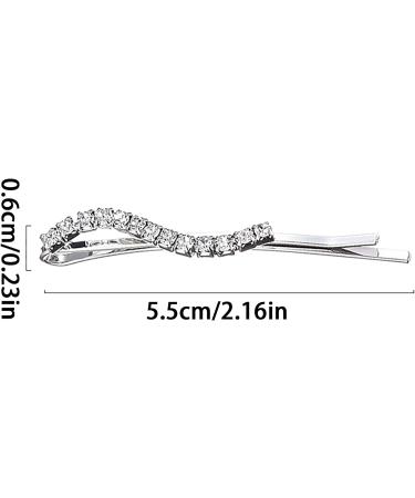 6 Pieces Silver Rhinestone Bobby Pins - Crystal Hair Clips for Women and Girls - Buy Online on GoSupps.com