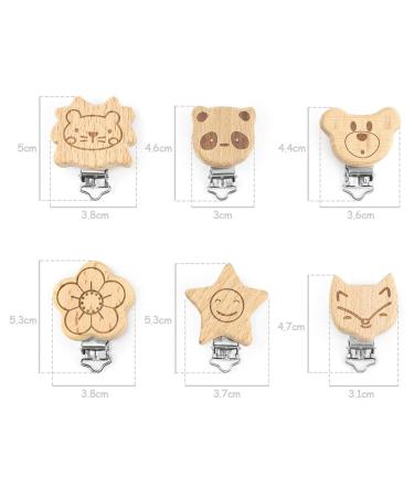 8-Pack Wooden Pacifier Clips - Durable Stylish Baby Pacifier Holders for International Shipping - Buy Online on GoSupps.com