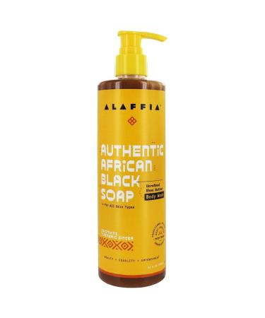 Alaffia Authentic African Black Soap Body Wash Turmeric Ginger 12 fl oz (354 ml) - Buy Online on GoSupps.com