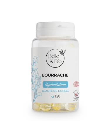FACE HYDRATION & SKIN BEAUTY - Organic Borage Oil - 120 capsules - Belle & Organic Food Supplement - Made in France
