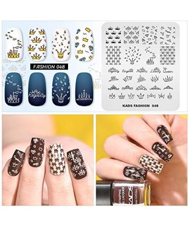 Nail Stamping Plate Fashion Crown Rich Luxury King Queen Theme Multi-Pattern Stamp Print Image Stamp Template Nail Art for Nail Design 2# - Buy Online on GoSupps.com
