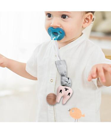 Paperkiddo 3PC Pacifier Chain Set - Nickel-Free Clips 22cm Bauhmwoll Musselin Triangular Bib Sucker for Boys & Girls (Bear Rabbit Moon) - Buy Online on GoSupps.com