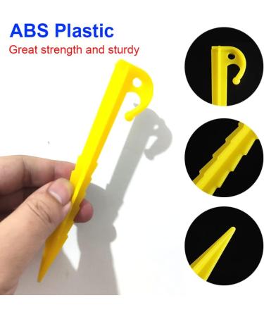 JZTang 12 Pcs 5.7 inch Yellow Plastic Tent Stakes - Heavy Duty Serrated Edges for Camping, Outdoor, Garden - 5.9 inch Style 1 - Buy Online on GoSupps.com