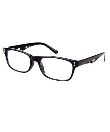 PLOPLO High Magnification Power Reading Glasses Readers 4.00-6.00 Black 5.0 x