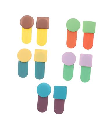 Beaupretty 5 Pairs geometric hairpin rhinestone hair square hair round shaped hair barrettes hair clips funny side clip snap hair barrettes rhinestone decor girl child resin Glasses