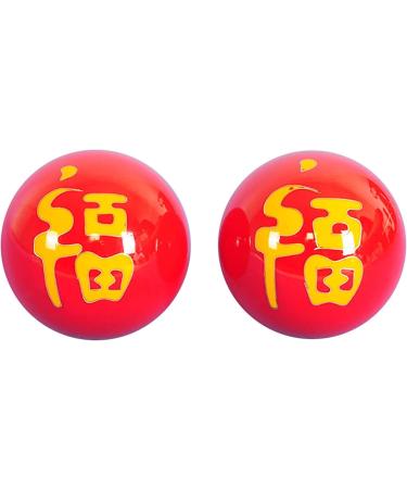 Baoding balls massage ball set baoding balls for adults Chinese health exercise stress balls dark red health exercise handballs Fu Zi natural massage stone for hand exercises Rosso