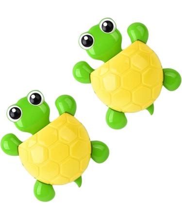 Cabilock Cute Cartoon Toothbrush Holder Set - 2 Suction Holders for Kids - Family Organizer for Toothbrushes & Toothpaste - Yellow - 12.5x16.5cm - Buy Online on GoSupps.com